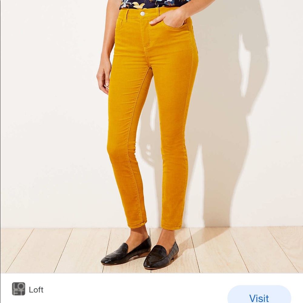 LOFT mustard corduroy skinny pants
